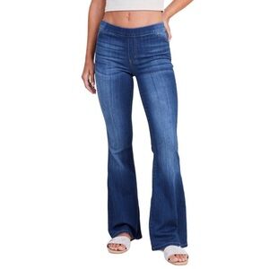 Altar'd State Pull-On Elastic Waist Stretchy Flared Denim Jeggings Pants Size 31